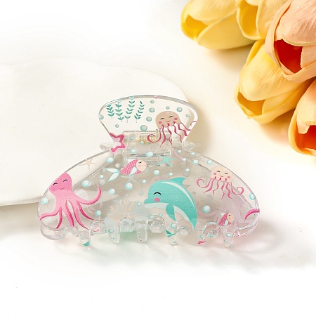 Transparent PVC Claw Hair Clips PW-WGF0C26-04-1