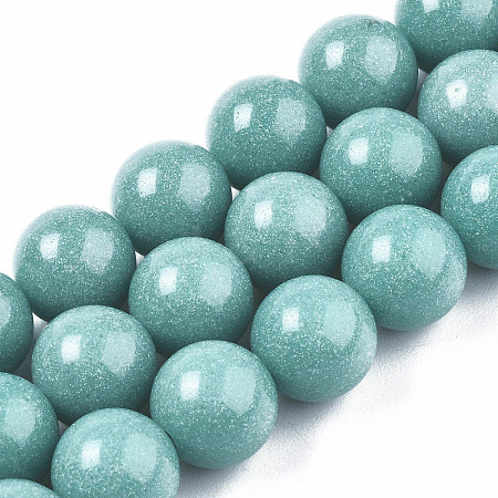Synthetic Luminous Stone Round Beads Strands G-T136-01B-02-1