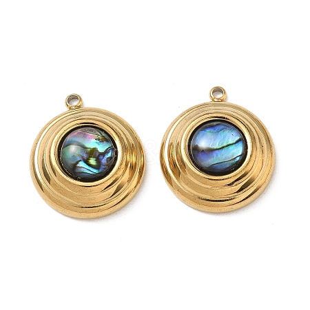 Natural Paua Shell Pendants STAS-G397-07G-02-1