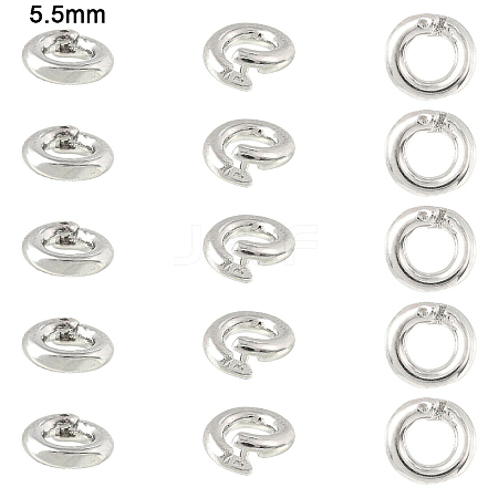 10Pcs Brass Locking Jump Rings KK-YW0003-96A-P-1