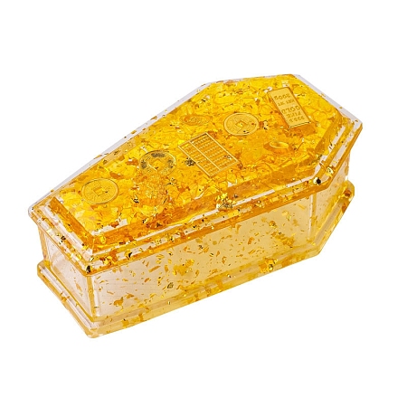 Natural Citrine Ornaments Resin Coffin Decoration PW-WG3DDF9-01-1