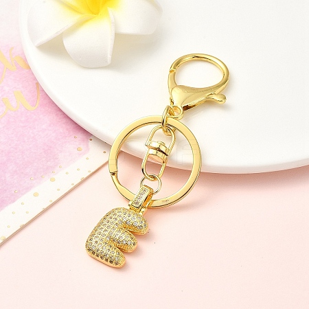 Brass Micro Pave Cubic Zirconia Keychain KEYC-YW00089-05-1