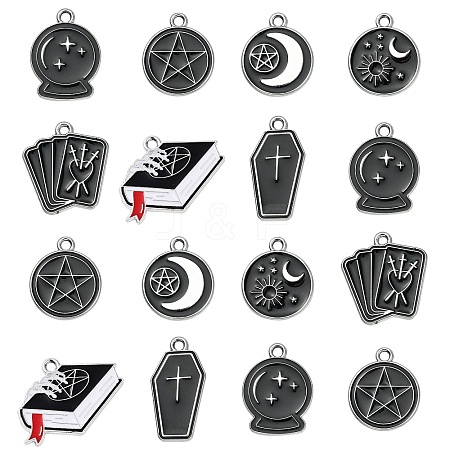 35Pcs 7 Styles Alloy Enamel Pendants ENAM-CJ0004-67-1