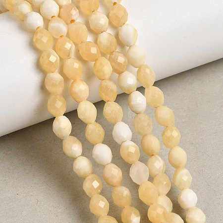 Natural Yellow Jade Beads Strands G-K376-F08-01-1