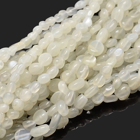 Natural White Moonstone Nuggets Beads Strands G-J335-45-1