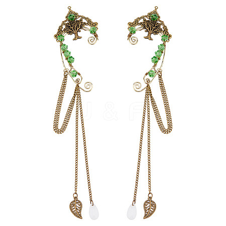 1 Pair Alloy Tree Cuff Earrings EJEW-HS0001-23A-1
