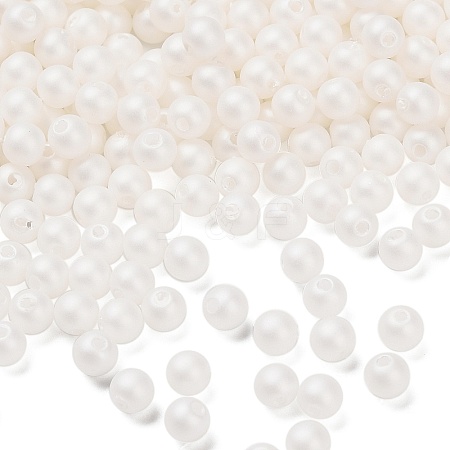 Frosted Plastic Imitation Pearl Beads KY-F022-4mm-01-1