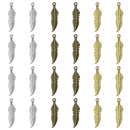 30Pcs 3 Colors Alloy Pendants FEAT-CJ0001-01-1