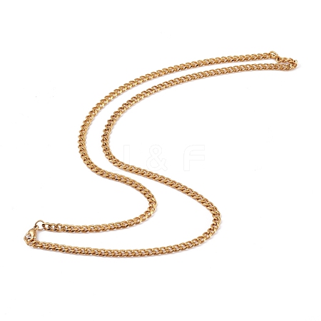 Men's Vacuum Plating 304 Stainless Steel Curb Chain Necklaces NJEW-I248-06A-G-1