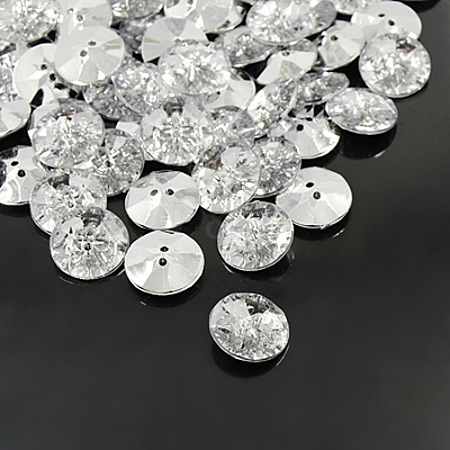 Acrylic Rhinestone Buttons X-BUTT-A013-48L-01-1