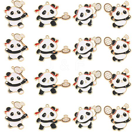 12Pcs 4 Styles Sports Alloy Enamel Pendants ENAM-YW0008-45-1