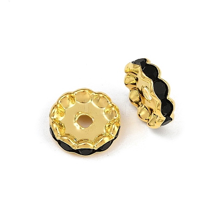 Brass Rhinestone Spacer Beads RB-A014-L12mm-02G-1
