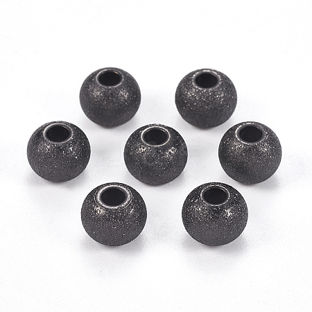 304 Stainless Steel Textured Beads LS-STAS-I081-8mm-04B-1