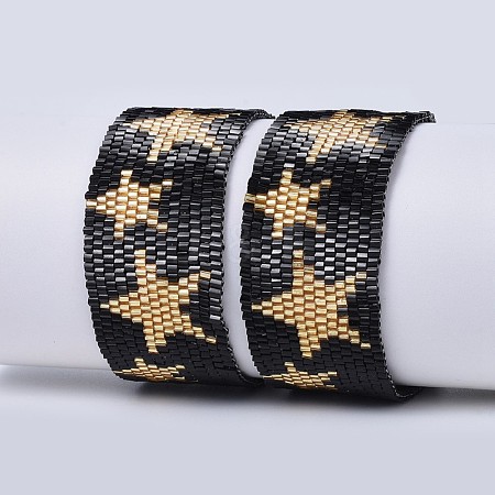 Japanese Seed Beads Woven Braided Bead Bracelets BJEW-P256-E04-1