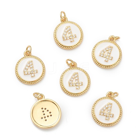 Brass Micro Pave Clear Cubic Zirconia Charms ZIRC-I052-16G-04-1