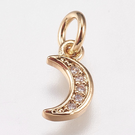 Brass Cubic Zirconia Charms X-ZIRC-E147-59G-1
