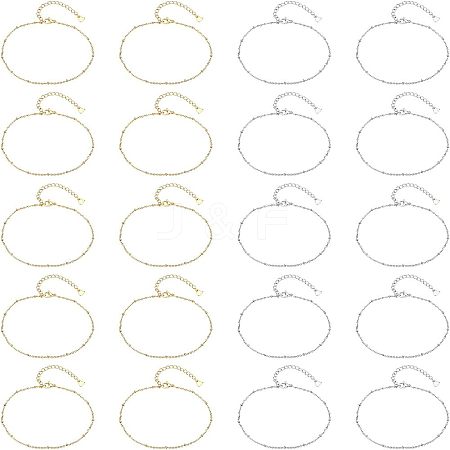 Unicraftale 20Pcs 2 Colors 304 Stainless Steel Cable Chain AJEW-UN0001-15-1