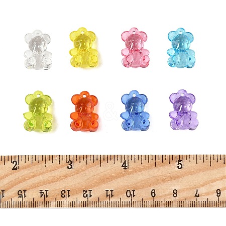 50Pcs Transparent Acrylic Pendants TACR-FP0001-08-1