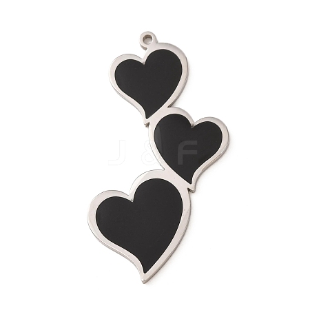 304 Stainless Steel with Black Enamel Pendants SA-CBA061A-03P-1