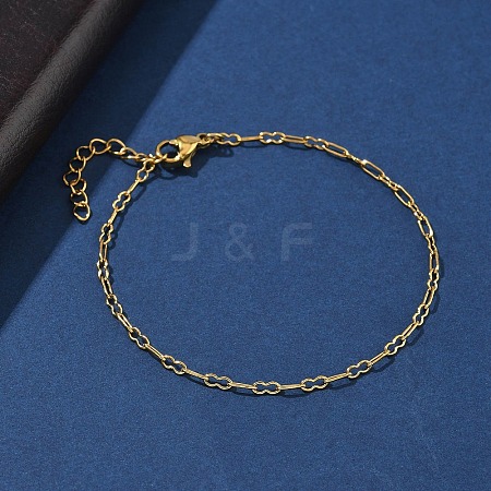 304 Stainless Steel Paperpclip Chains Bracelets for Women BJEW-U043-01G-1