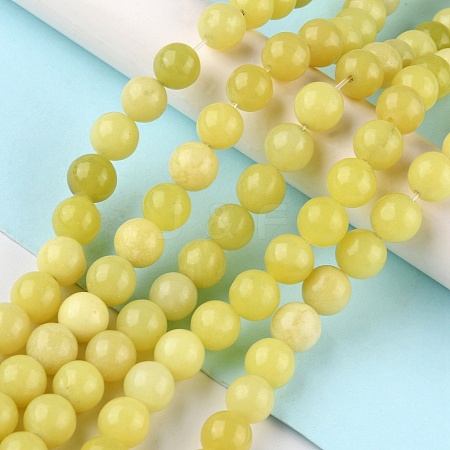 Natural Lemon Jade Beads Strands X-G-G0003-C02-B-1