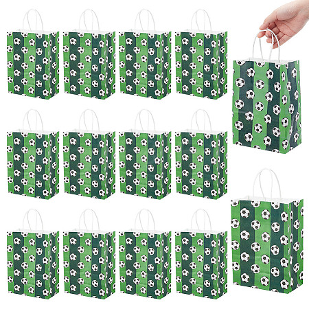 Football Printed Paper Gift Bags with Handle ABAG-WH0045-31C-1