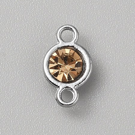 Faceted Glass Flat Round Connector Charms FIND-WH20042-56G-1