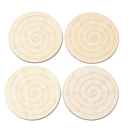 Sacred Geometric Wooden Grid DJEW-F028-01F-1