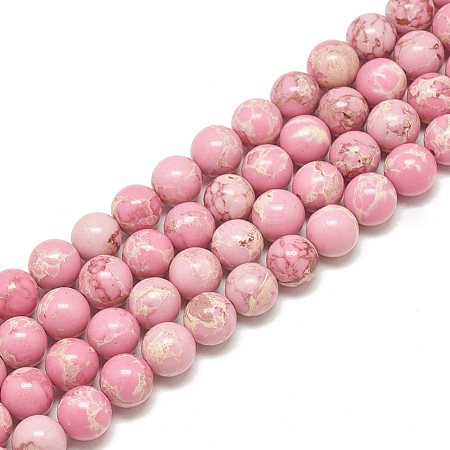 Synthetic Imperial Jasper Beads Strands X-G-S300-42B-8mm-1