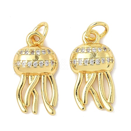 Brass Micro Pave Cubic Zirconia Pendants KK-I355-01G-01-1
