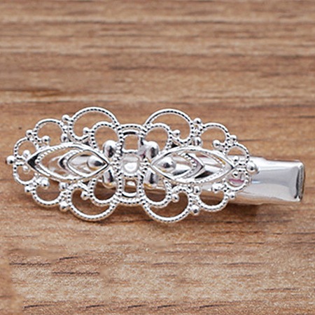 Flower Alloy Alligator Hair Clips OHAR-H003-07S-1