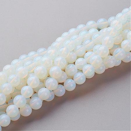 16 inch long Opalite Loose Beads GSR8mmC081-1