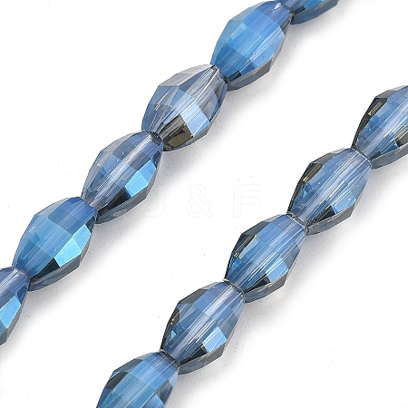 Electroplate Transparent Glass Beads Strands EGLA-M032-03A-PL02-1