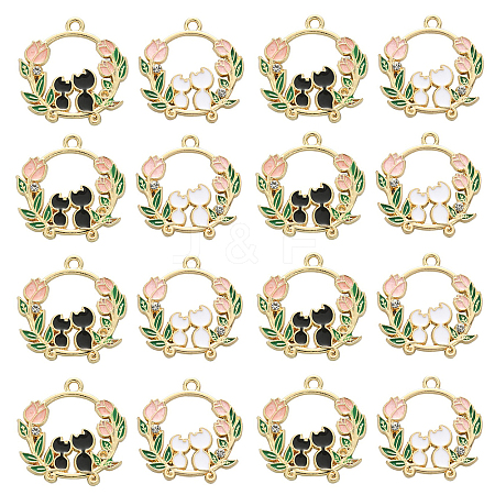 20Pcs 2 Colors Alloy Enamel Pendants ENAM-CJ0004-20-1