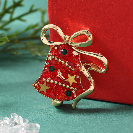 Christmas Alloy Rhinestone Lapel Pins for Backpack Clothes JEWB-C052-01B-KCG-1