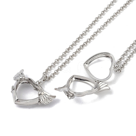 Brass Rhinestone Pendant Necklaces NJEW-G089-16F-P-1