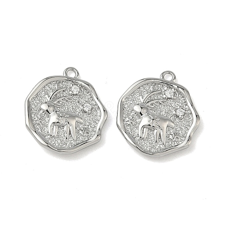 Christmas Brass Micro Pave Clear Cubic Zirconia Pendants KK-A280-03B-P-1