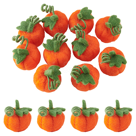 Pumpkin Handmade Wool Felt Ornament DIY-WH0504-793A-01-1