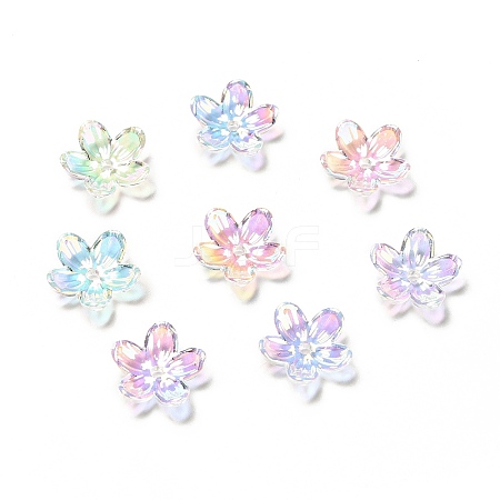 Transparent Acrylic Flower Bead Caps MACR-C009-14-1