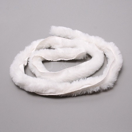 White Faux Fur Ribbon Trim Fabric Roll for Christmas Tree Decor or Wreath Bows Craft FIND-SZC0004-01B-1