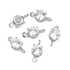 SHEGRACE Brass Pave Cubic Zirconia Flat Round Connector Charms XGRQ2O361-435A-P-2
