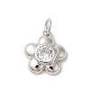 Rack Plating Brass Clear Cubic Zirconia Pendants KK-Z056-22P-1