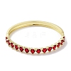 Brass Pave Crimson Glass Hinged Bangles for Women BJEW-Z061-08B-2