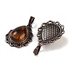 Natural Tiger Eye Teardrop Pendants G-K363-01R-03-2
