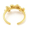 Flower Rack Plating Brass Micro Pave Cubic Zirconia Open Cuff Rings for Women RJEW-N047-01G-03-RS-3