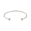 Non-Tarnish 304 Stainless Steel Textured Open Cuff Bangles for Women BJEW-S155-03P-3