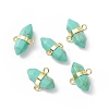 Synthetic Turquoise Double Terminal Pointed Connector Charms G-P491-11G-03-1