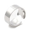 Non-Tarnish 304 Stainless Steel Plain Open Cuff Ring for Women RJEW-M149-22P-3