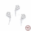 Anti-Tarnish Rhodium Plated 925 Sterling Silver Pendant Ice Pick Pinch Bails STER-I017-073P-3