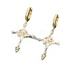 Brass & Cubic Zirconia Hoop Dangle Earrings WG4AE01-01-4